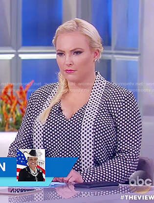 Meghan's black and white star print top on The View