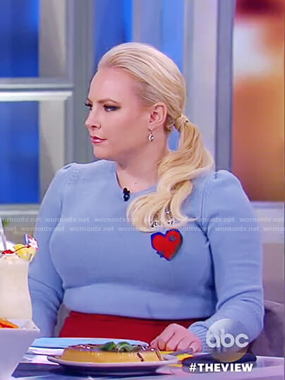 Meghan's blue queen patch sweater on The View