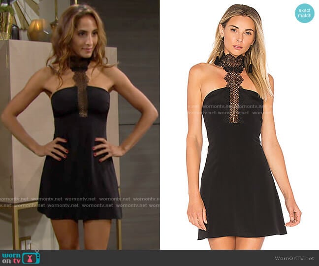 WornOnTV Lily s black lace choker dress on The Young and the