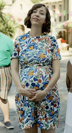 Carol's floral short sleeved maternity dress on Last Man on Earth