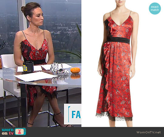 'Petra' Silk Midi Dress by Cinq a Sept worn by Catt Sadler on E! News