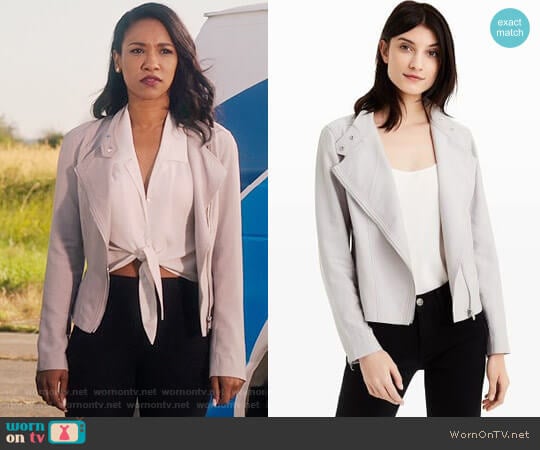 WornOnTV: Iris’s white tie-front top and grey jacket on The Flash ...