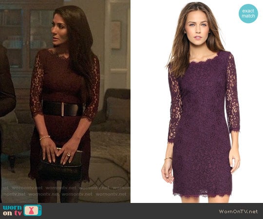 Diane von Furstenberg Zarita Lace Dress worn by Hermione Lodge (Marisol Nichols) on Riverdale