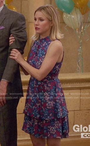 Eleanor’s blue floral dress on The Good Place