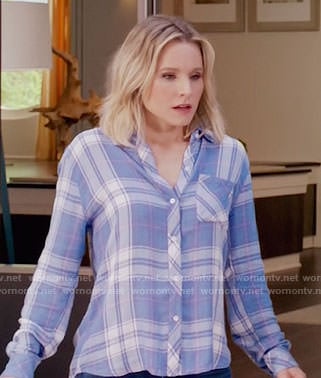 Eleanor’s blue plaid shirt on The Good Place