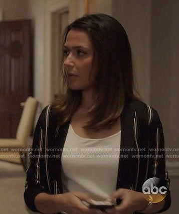 Emily’s striped cardigan on Designated Survivor