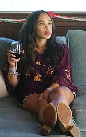 Erica’s purple embroidered top on Last Man on Earth