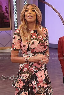 Wendy’s floral fit and flare dress on The Wendy Williams Show