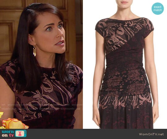 Fuzzi Ruched Tulle Top worn by Quinn Fuller (Rena Sofer) on The Bold and the Beautiful