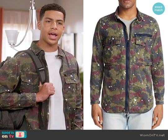 G Star Raw Type C Zip-Front Shirt Jacket worn by Andre Johnson Jr (Marcus Scribner) on Black-ish