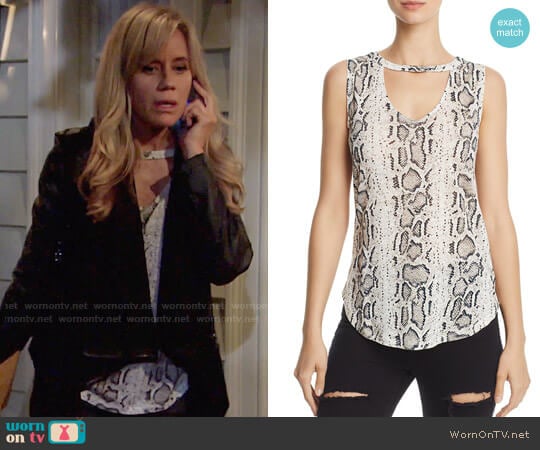 Generation Love Cecile Cutout Snake Print Tank worn by Alice Johnson (Tamara Clatterbuck) on The Young and the Restless