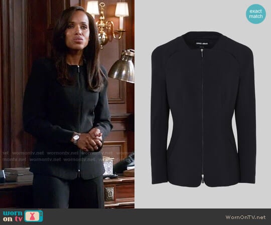 Giorgio Armani Single Breasted Silk Cady Jacket worn by Olivia Pope (Kerry Washington) on Scandal