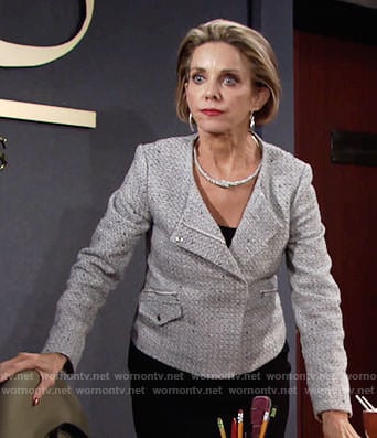 Gloria's tweed jacket on The Young and the Restless