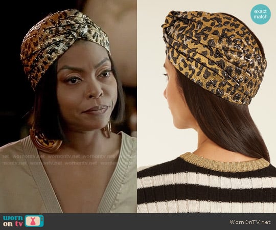 Gucci Metallic Leopard-Print Turban worn by Cookie Lyon (Taraji P. Henson) on Empire