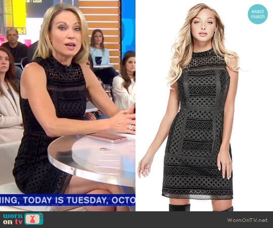 'Olivia' Textured Dress by Guess worn by Amy Robach on Good Morning America