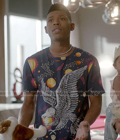 Hakeem’s planet and eagle graphic tee on Empire