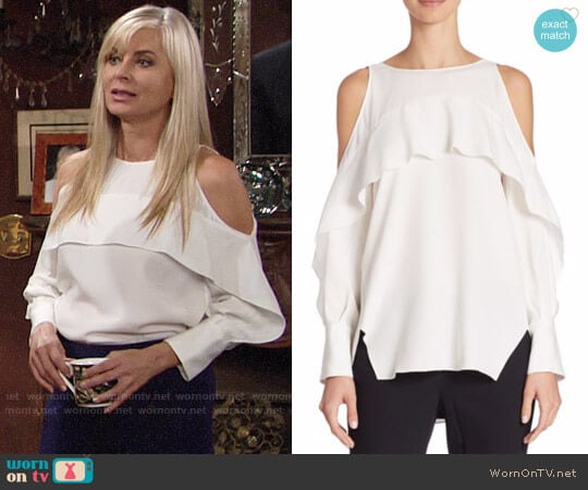 Halston Heritage Cold Shoulder Tunic worn by Ashley Abbott (Eileen Davidson) on The Young and the Restless