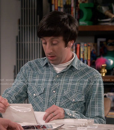 Howard's light green checked shirt on The Big Bang Theory