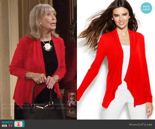 INC International Concepts Draped Cardigan worn by Dina Mergeron (Marla Adams) on The Young and the Restless