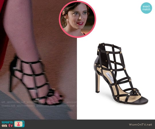 Jimmy Choo Tina Sandals worn by Rebecca Bunch (Rachel Bloom) on Crazy Ex-Girlfriend