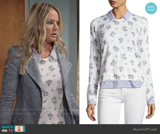 Joie Rika Floral Sweater worn by Sharon Newman (Sharon Case) on The Young and the Restless