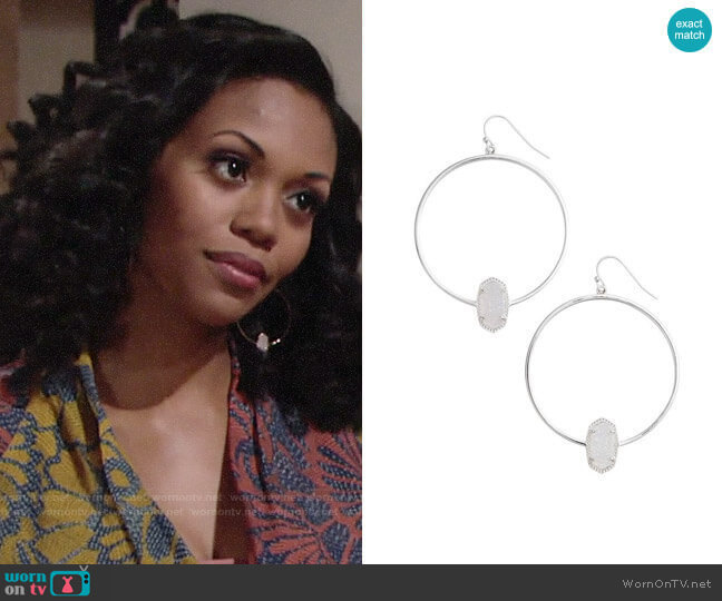 Kendra Scott Elora Earrings worn by Hilary Curtis (Mishael Morgan) on The Young and the Restless