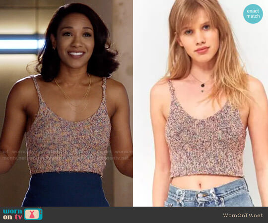 Kimchi Blue Lily Sprinkles Fuzzy Cami Sweater worn by Iris West (Candice Patton) on The Flash