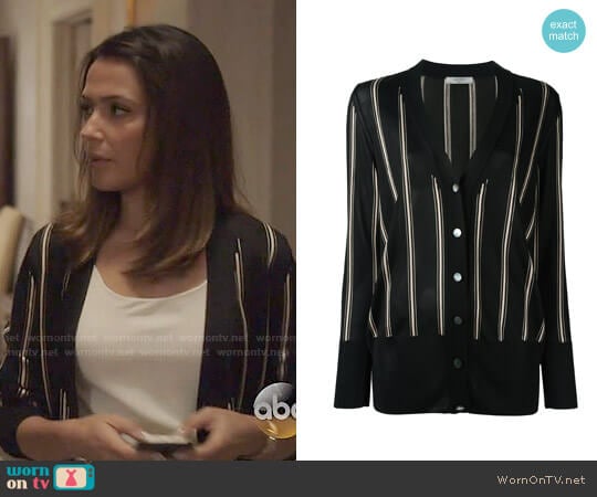 Lanvin Striped Knitted Cardigan worn by Emily Rhodes (Italia Ricci) on Designated Survivor