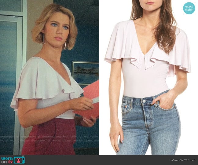 Leith Cape Overlay Bodysuit worn by Petra Solano (Yael Grobglas) on Jane the Virgin