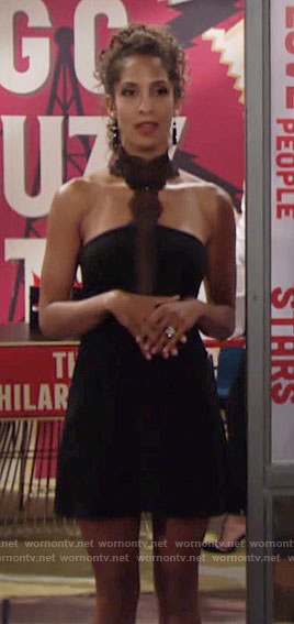 Lily’s black lace choker dress on The Young and the Restless