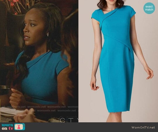 WornOnTV: Michaela’s blue asymmetric neck dress on How to Get Away with ...