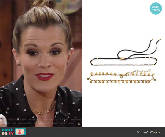 Madewell Two-Pack Choker Necklaces worn by Chelsea Lawson (Melissa Claire Egan) on The Young and the Restless