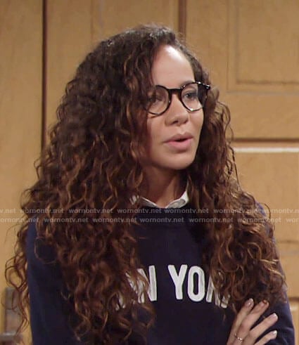 Mattie’s New York sweatshirt on The Young and the  Restless