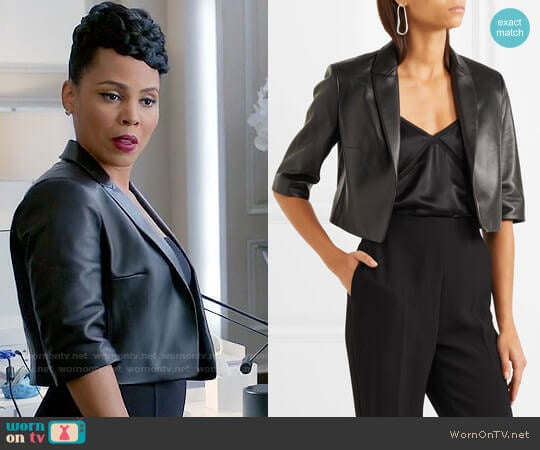 Michael Kors Collection Cropped Leather Jacket worn by Tegan Price (Amirah Vann) on How to Get Away with Murder