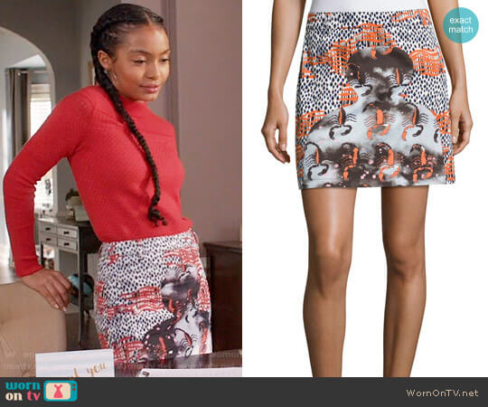 Opening Ceremony Western Mini Cotton Skirt worn by Zoey Johnson (Yara Shahidi) on Black-ish