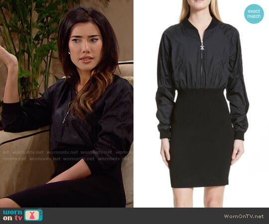 Opening Ceremony Bomber Dress worn by Steffy Forrester (Jacqueline MacInnes Wood) on The Bold and the Beautiful