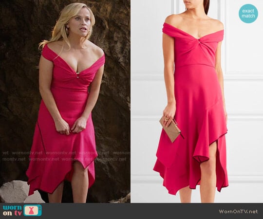 Peter Pilotto Off-Shoulder Cady Dress worn by Reese Witherspoon on The Mindy Project