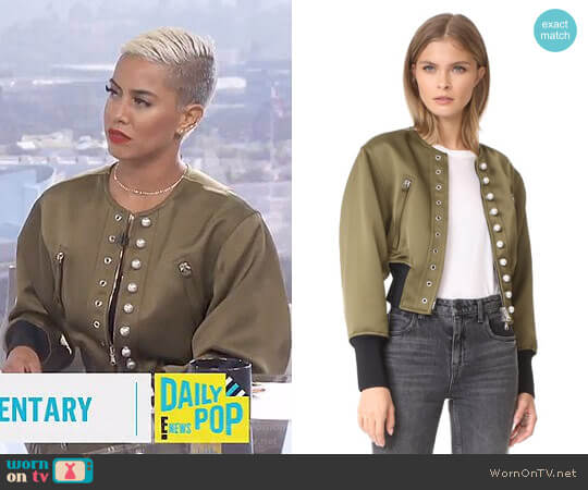 Pearly Bomber by 3.1 Phillip Lim worn by Sibley Scoles on E! News