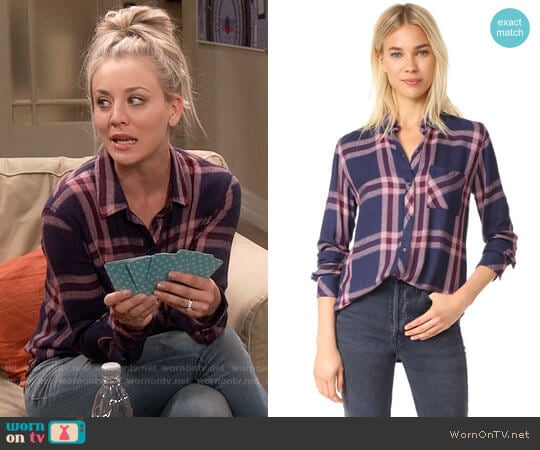 Rails Hunter Shirt in Admiral Cranberry Melange worn by Penny Hofstadter (Kaley Cuoco) on The Big Bang Theory