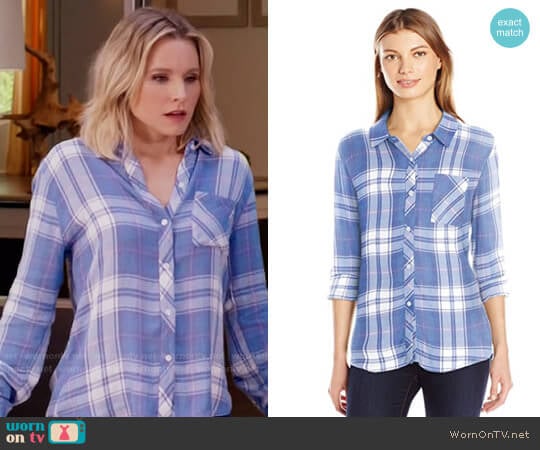 Rails Hunter Shirt in Sky White Candy worn by Eleanor Shellstrop (Kristen Bell) on The Good Place