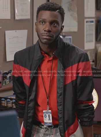 Jermaine's black and red windbreaker jacket on The Mayor