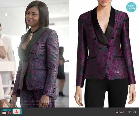 Roberto Cavalli Paisley Jacquard Double-Breasted Blazer and Pants worn by Cookie Lyon (Taraji P. Henson) on Empire