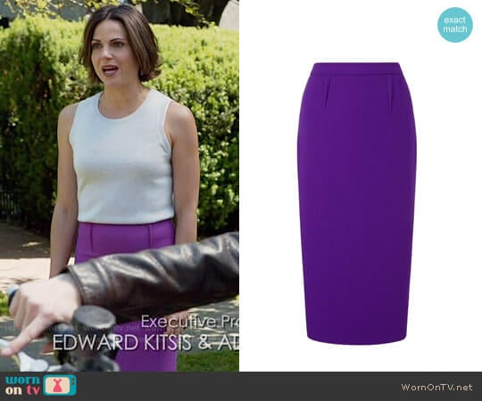 Roland Mouret Arreton Skirt worn by Regina Mills (Lana Parrilla) on Once Upon A Time