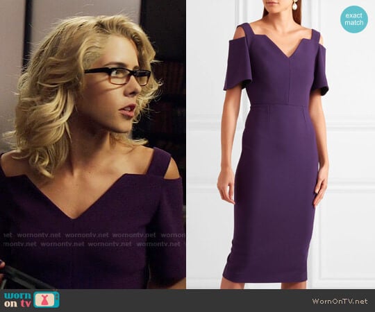 Roland Mouret Awalton Dress worn by Felicity Smoak (Emily Bett Rickards) on Arrow