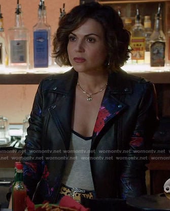 Roni’s floral leather jacket on Once Upon a Time