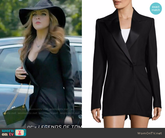 Saint Laurent Peak Lapel Romper worn by Fallon Carrington (Elizabeth Gillies) on Dynasty