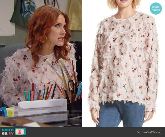 See by Chloe Feather Jacquard Blouse worn by Sally Spectra (Courtney Hope) on The Bold and the Beautiful