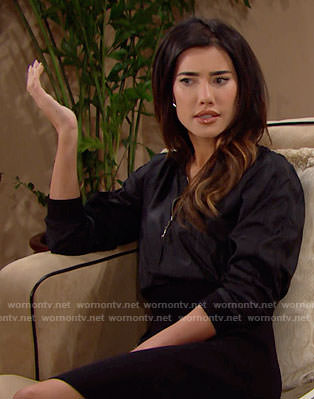 Steffy’s bomber jacket style dress on The Bold and the Beautiful
