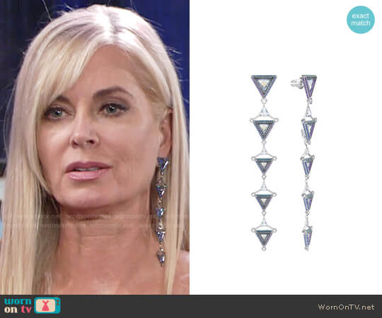 Swarovski Hologram Pierced Earrings worn by Ashley Abbott (Eileen Davidson) on The Young and the Restless