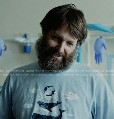 Tandy's blue whale graphic tee on Last Man on Earth